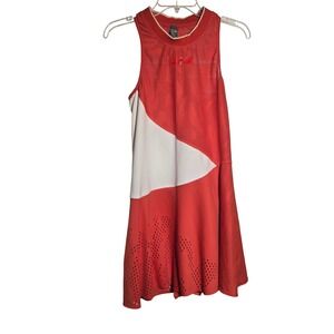 Adidas Stella McCartney Barricade Tennis Dress Red White Colorblock Size 44